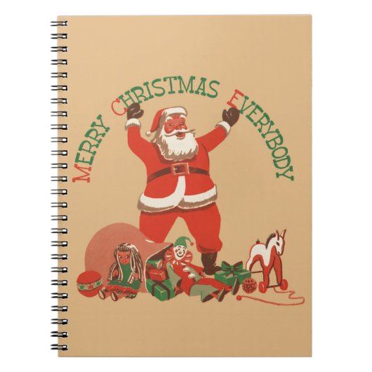 皆さん聖降誕祭お目出とう！ヴィンテージサンタクロース ノートブック (正面)