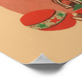 皆さん聖降誕祭お目出とう!ヴィンテージサンタクロース ポスター (角)