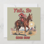 皆さん 良い子でね 面白いサンタカウボーイ ウェスタン クリスマス (正面)