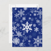 皆のための幸せな休日の雪片パターン シーズンポストカード (正面/裏面)