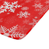 皆のための赤の休日の雪片のモチーフ カッティングボード (角)