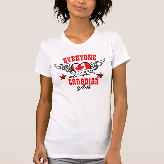 皆はカナダの女の子を愛します Tシャツ (正面)
