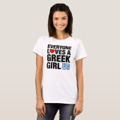 皆はギリシャの女の子を愛します Tシャツ (正面フル)