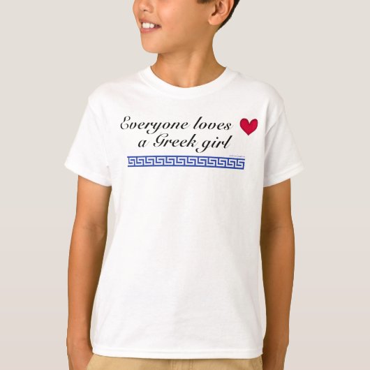 皆はギリシャの女の子を愛します Tシャツ (正面)