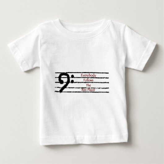 皆はベース奏者を後を追います ベビーTシャツ (正面)