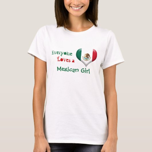 皆はメキシコ女の子を愛します Tシャツ (正面)