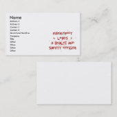 皆は保健及び安全性の役人を愛します 名刺 (正面/裏面)