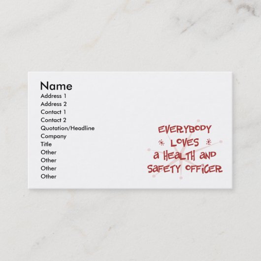 皆は保健及び安全性の役人を愛します 名刺 (正面)