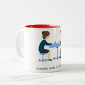 皆は少しセラピー-マグ--を必要とします ツートーンマグカップ (正面左)