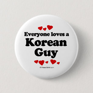 皆は韓国の人のTシャツを愛します 缶バッジ