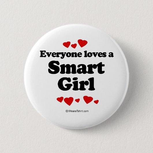 皆は頭が切れるな女の子のTシャツを愛します 缶バッジ (正面)