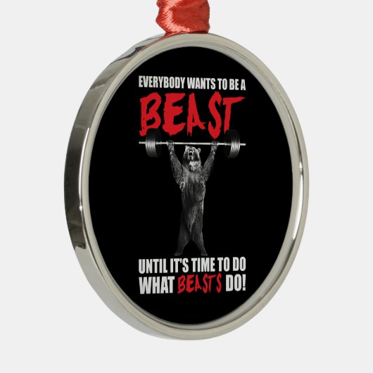 皆は-体育館獣-くまの持ち上がることでありたいと思います メタルオーナメント (右)