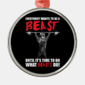 皆は-体育館獣-くまの持ち上がることでありたいと思います メタルオーナメント (正面)