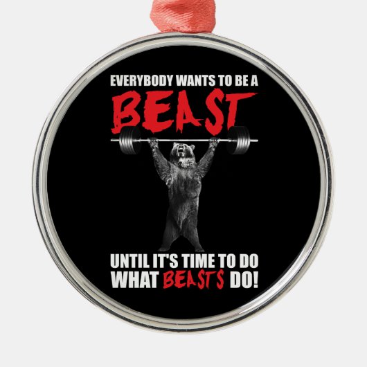 皆は-体育館獣-くまの持ち上がることでありたいと思います メタルオーナメント (正面)