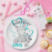 皆僕を愛している |かわいいヒッポ ペーパープレート (パーティー)