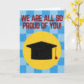 皆卒業誇りを持ったグリッター カード (黄色い花)