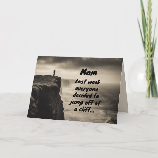 皆崖から飛び降りた…おもしろい母の日 シーズンカード (正面)