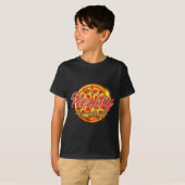皆既日食ピザリティー日食ピザイラスト Tシャツ (正面フル)