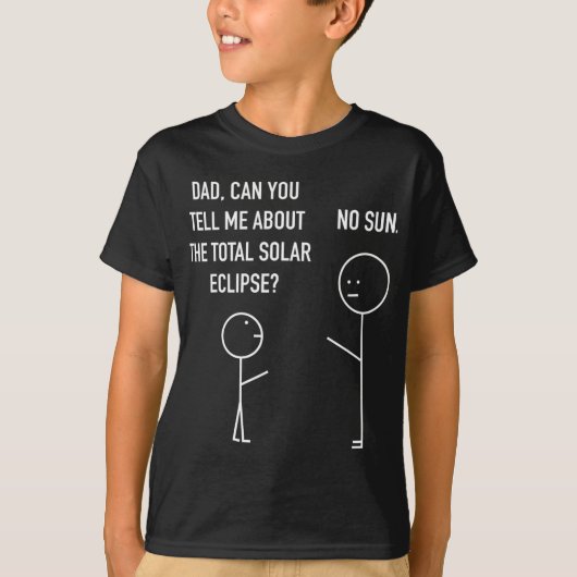 皆既日食太陽のスティックのフィギュア・ユーモア星占いJ Tシャツ (正面)