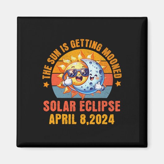 皆既日食太陽のチェイス2024太陽が月を取得している マグネット (正面)