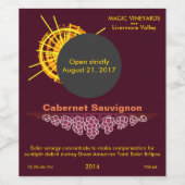 皆既日食太陽の集中おもしろい ワインラベル (シングルラベル)