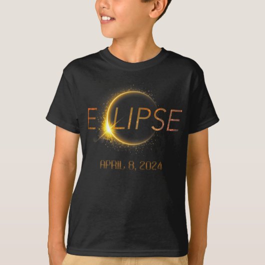 皆既日食4.08.24皆既日食太陽の2024 Tシャツ (正面)