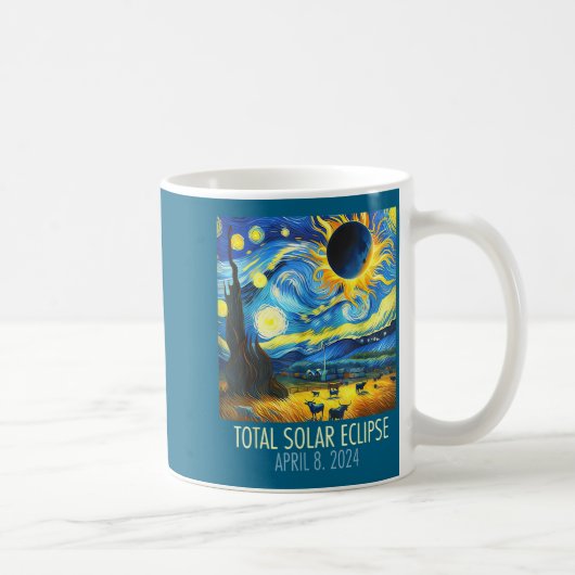 皆既日食 星空イラスト コーヒーマグカップ (右)