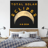 皆既日食 月 太陽 地球 キャンバスプリント (インサイチュ (寝室))