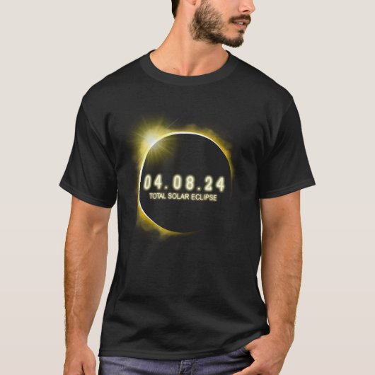 皆既日食 4 08 24 皆既日食の街 バックプリント Tシャツ (正面)