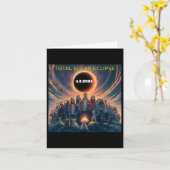 皆既日食Gles太陽の Total Eclipse 2024 カード (黄色い花)