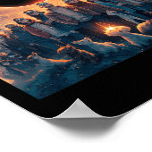 皆既日食Gles太陽の Total Eclipse 2024 ポスター (角)