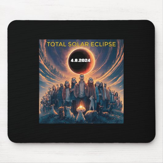 皆既日食Gles太陽の Total Eclipse 2024 マウスパッド (正面)