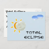 皆既食の観覧のパーティー インビテーションポストカード (正面/裏面)