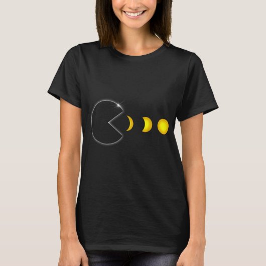 皆既食太陽のおもしろいゲーマー食べズメンズ太陽のボーイ Tシャツ (正面)