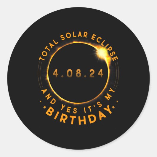 皆既食太陽のとYes私の誕生日4月 ラウンドシール (正面)