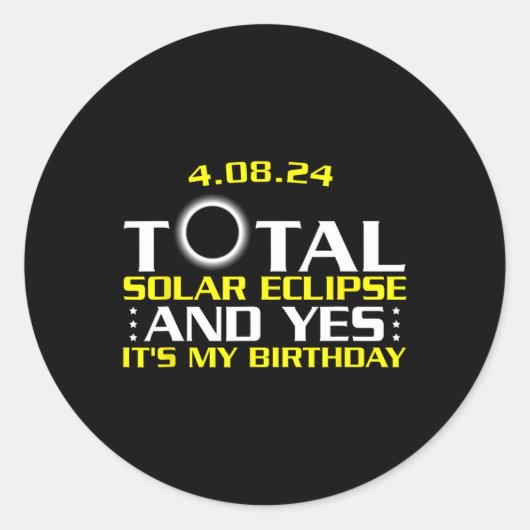 皆既食太陽のとYes私の誕生日4月 ラウンドシール (正面)