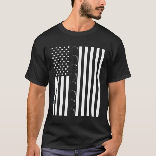 皆既食太陽のアメリカ国旗04 08 2024宛先 Tシャツ (正面)