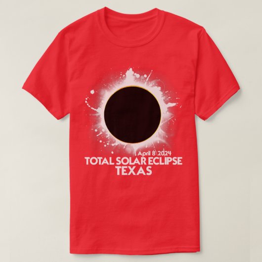 皆既食太陽のテキサス州2024アメリカ総同盟 Tシャツ (デザイン正面)