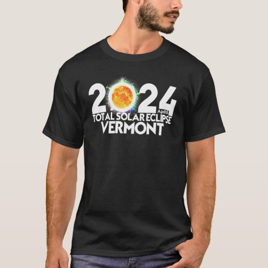皆既食太陽のバーモント2024全体像 Tシャツ (正面)
