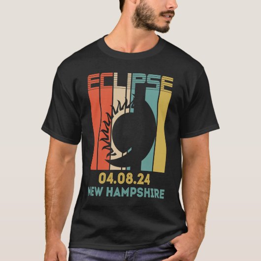 皆既食太陽のフェーズ2024年4月8日ニューハム Tシャツ (正面)