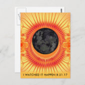 皆既食太陽のフラクタル・アート ポストカード (正面/裏面)