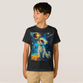 皆既食太陽のマルチーズ犬 Tシャツ (正面フル)