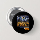 皆既食太陽のレトロ2024年4月8日天文学 缶バッジ (正面&裏面)