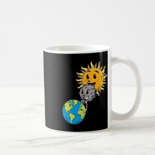 皆既食太陽の地球ムーンサンフォトボム愛好家 コーヒーマグカップ (右)
