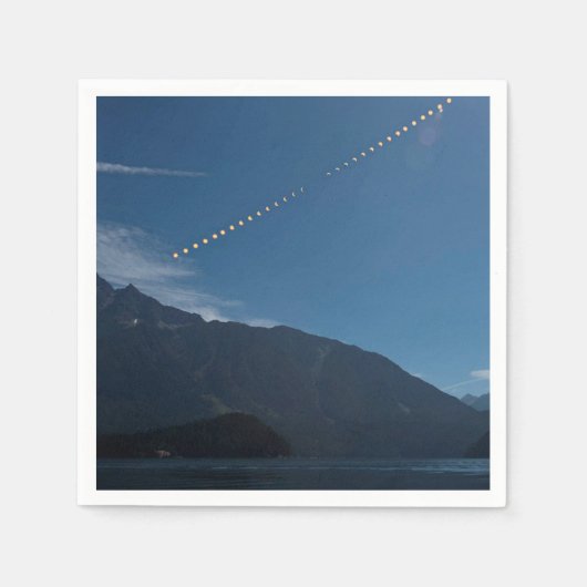 皆既食太陽の山時間の経過 スタンダードカクテルナプキン (正面)