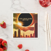 皆既食太陽の市2024年4月8日サンムーン スタンダードカクテルナプキン (インサイチュ)