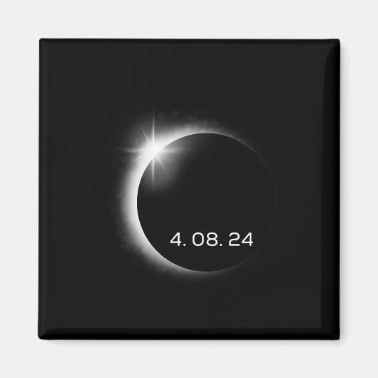 皆既食太陽の春2024年4月8日アメリカ マグネット (正面)