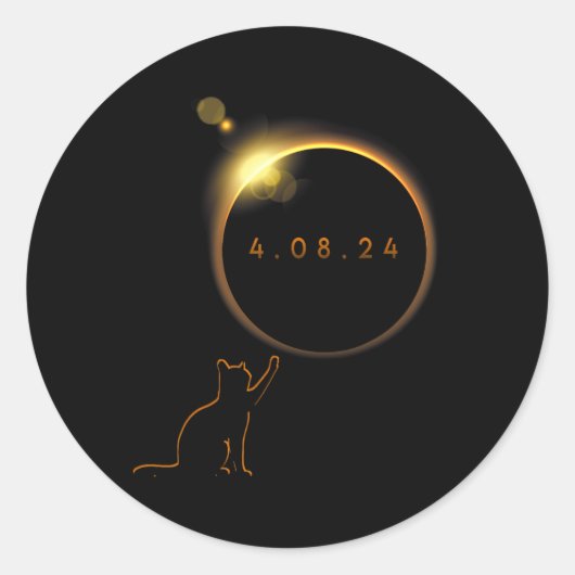 皆既食太陽の猫2024年4月8日総和 ラウンドシール (正面)