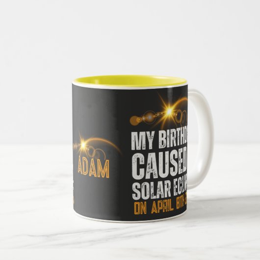 皆既食太陽の生誕4-8-2024カスタム ツートーンマグカップ (正面右)