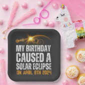 皆既食太陽の生誕4-8-2024カスタム ペーパープレート (パーティー)